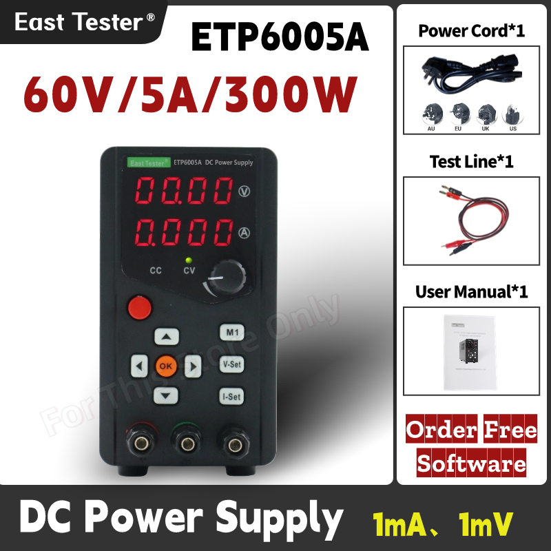 Programmable Dc Power Supply 60V 5A - ETP6005A high efficiency single channel 4