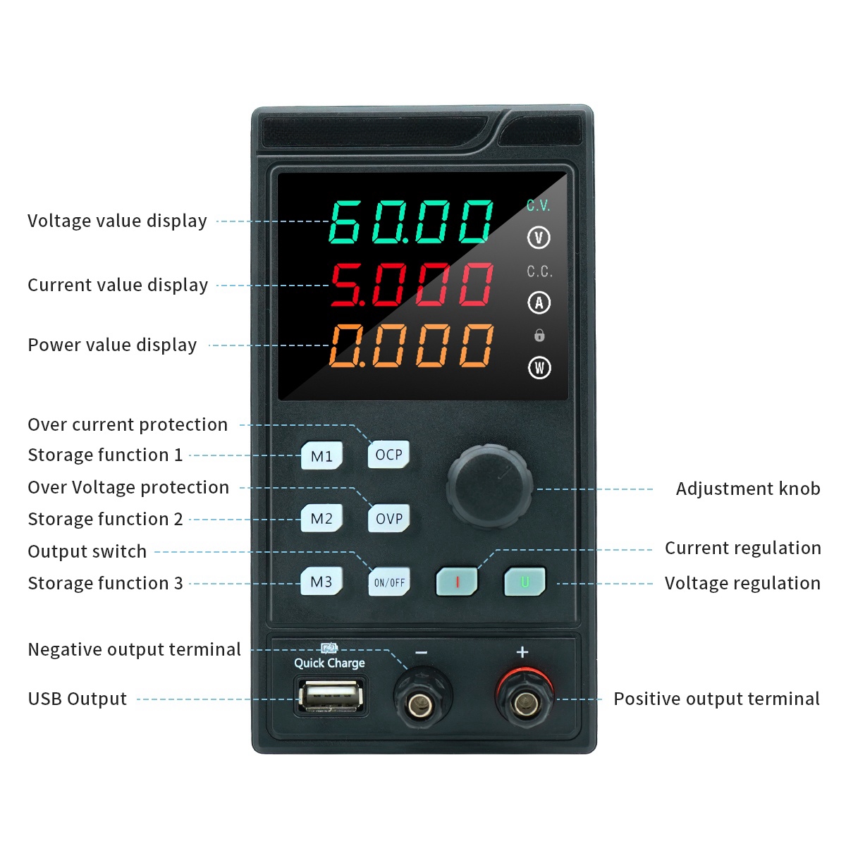 MYAMI 30V 32V 10A with USB/RS4 - đánh giá và giá Programmable Dc Power Supply 60V 5A