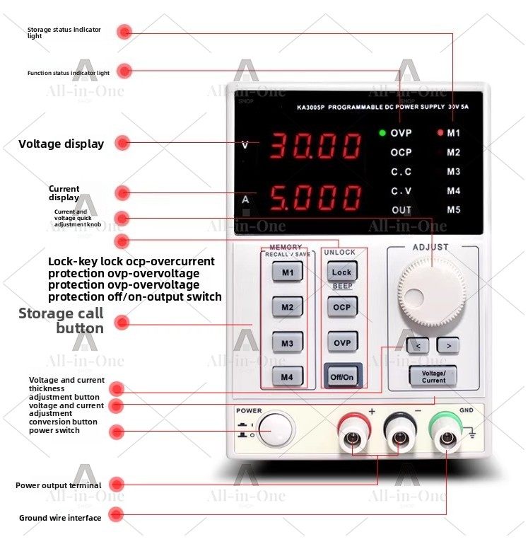 KA3003D / KA3005P Digital Prog - đánh giá và giá Programmable Dc Power Supply 60V 5A