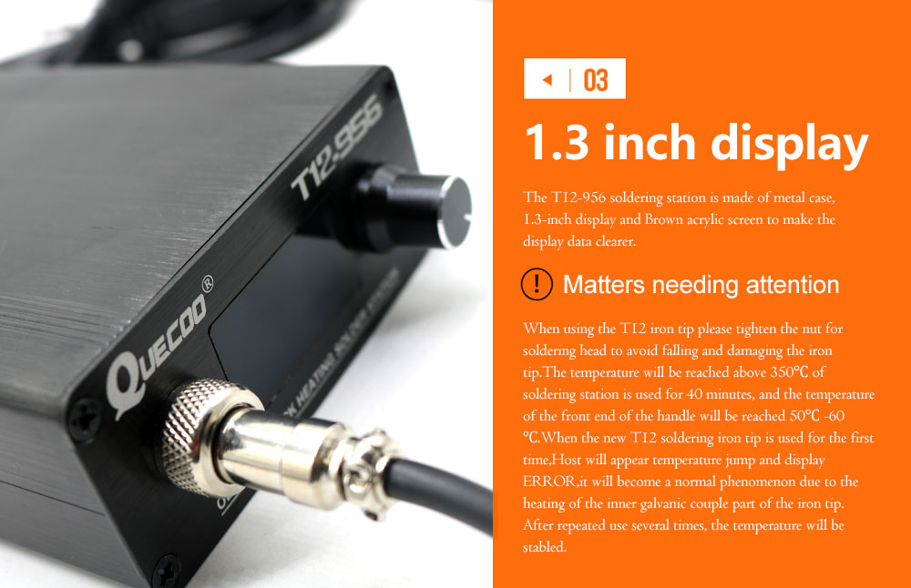 QUECOO T12-956 Soldering Digit - đánh giá và giá Soldering Station T12 Oled