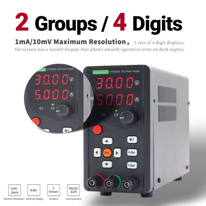 ETP6005A high efficiency singl - đánh giá và giá Programmable Dc Power Supply 60V 5A